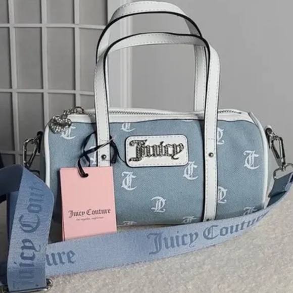 NEW DENIUM BARREL JUICY COUTURE BAG - Picture 1 of 2